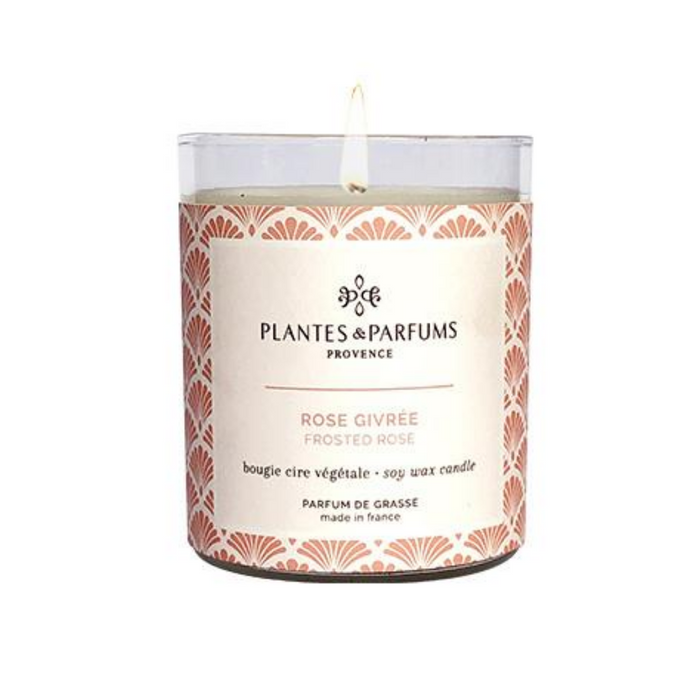 Plantes & Parfums -180g Handcrafted Perfumed Candle - Frosted Rose