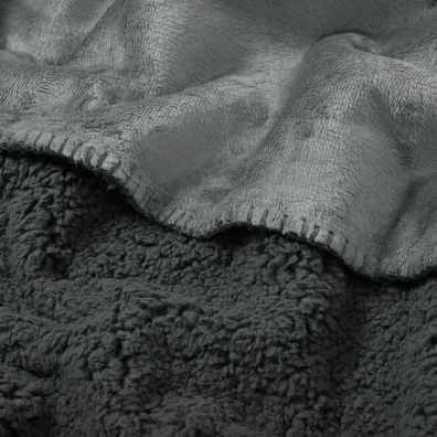 Warm Sherpa Fleece Blanket - Grey