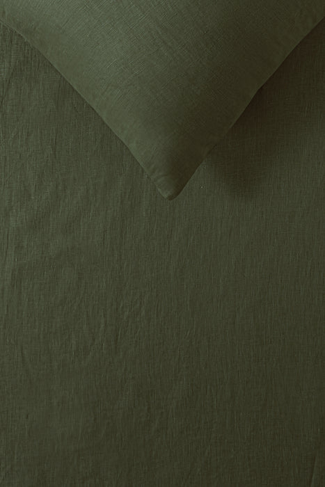 100% French Flax Linen Sheet Set - Olive Green