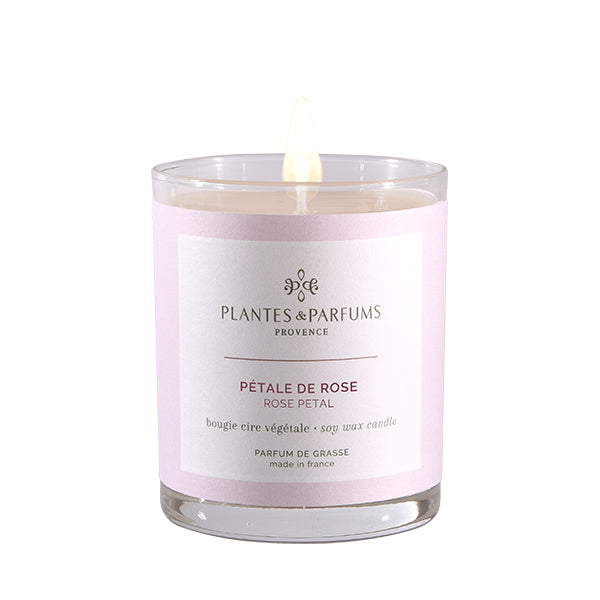 Plantes & Parfums -180g Handcrafted Perfumed Candle - Rose Petal