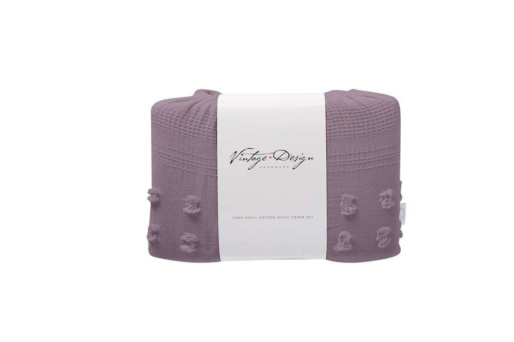 Sans Sovci 100% Cotton Quilt Cover Set - Lilac