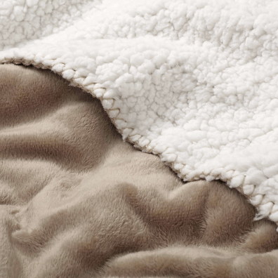 Warm Sherpa Fleece Blanket - Natural