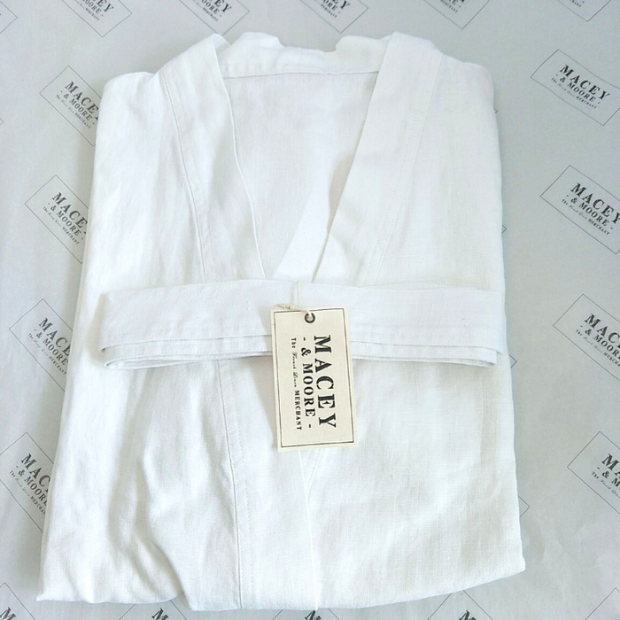 Heavy Weight 100% Pure French Flax Linen Robe